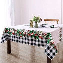 Holly Ridge Rectangle Tablecloth White