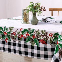 Holly Ridge Rectangle Tablecloth White