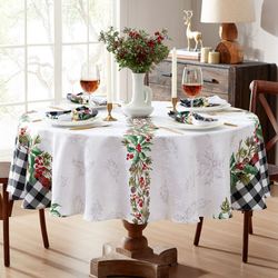 Holly Ridge Round Tablecloth White 70 Diameter