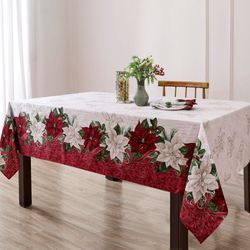 Poinsettia Bloom Rectangle Tablecloth Red