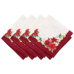 Classic Poinsettia Napkins Red Set of Four