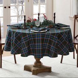 Fireside Tartan Round Tablecloth 70 Diameter