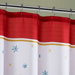 Winter Sleigh Shower Curtain White 70 x 72