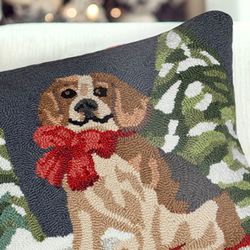 Sledding Dog Decorative Pillow Multi Earth 18 Square