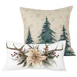 Dashing Decorative Pillows Multi Warm Set of Two