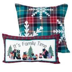 Holiday Love Decorative Pillows White Set of Two