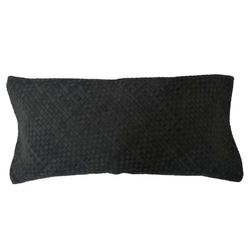 Cosmo Leather Rectangle Pillow Black