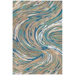 Big Wave Rectangle Rug Multi Earth