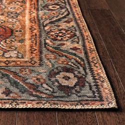 Washable Valencia Rectangle Rug Rust