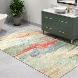 Washable Mirage Rectangle Rug Multi Pastel