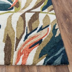 Colorful Tropics Rectangle Rug Ivory