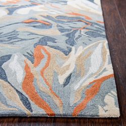 Fiona Floral Rectangle Rug Gray 5 x 8