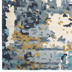 Abstract Palooza Rug Runner Multi Cool 26 x 8