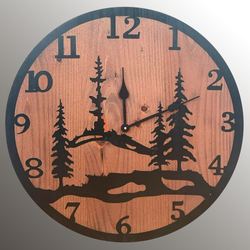 Tree Scene Wall Clock Brown