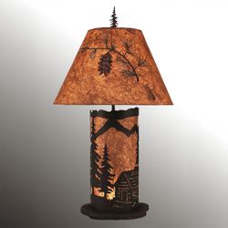 Cabin Retreat Table Lamp Dark Brown