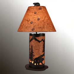 Striding Bear Table Lamp Dark Brown