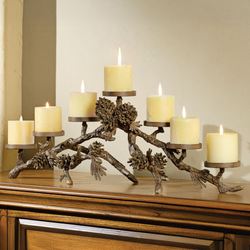 Pine Cone Candelabra Brown