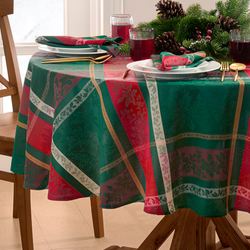 Noel Plaid Oval Tablecloth Multi Warm 60 x 84