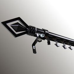 Lina Traverse Curtain Rod Set Black