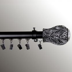Liora Traverse Curtain Rod Set Black