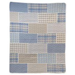 Slate Cobblestone Patchwork Throw Blanket Multi Warm 50 x 60