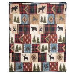 Woodland Patch Throw Blanket Multi Warm 50 x 60
