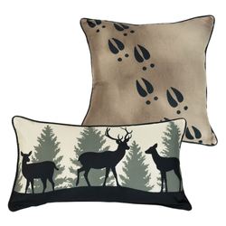 Deer Walk Decorative Pillows Multi Warm Set of Two