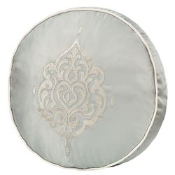 Calmfield Embroidered Pillow Aqua Round