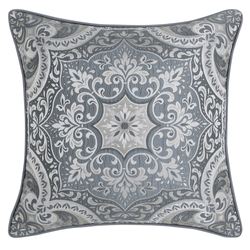 Lisbon Woven Jacquard Pillow Slate 18 Square