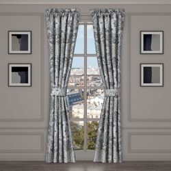 Lisbon Wide Tailored Curtain Pair Slate 100 x 84