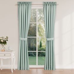 Spring Social Tailored Curtain Pair Spa 82 x 84