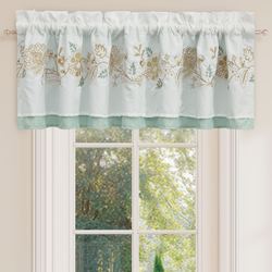 Spring Social Embroidered Tailored Valance White 72 x 18