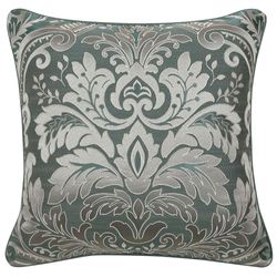 Renata Jacquard Damask Pillow Teal 20 Square