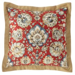 Nottingham Jacobean Floral European Sham Red