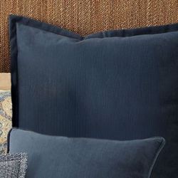 Windfall Velvet Flanged European Sham Navy