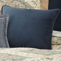 Windfall Velvet Piped Pillow Navy 20 Square
