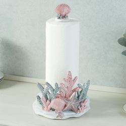Coral Shimmer Paper Towel Holder Multi Pastel