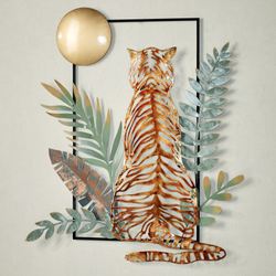 Gazing Tiger Wall Art Bronze/Gold