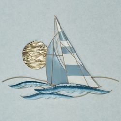 In the Sea Sailboat Wall Art Blue