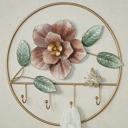 Floral Wall Art Hook Rack Rosewood