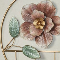 Floral Wall Art Hook Rack Rosewood