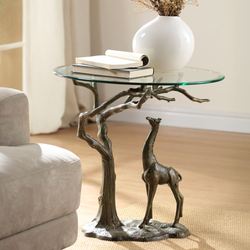 Savannah Giraffe End Table Dark Bronze