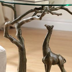 Savannah Giraffe End Table Dark Bronze