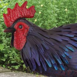 Shetland Rooster Sculpture Multi Earth