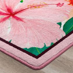 Flamingo Floral Rectangle Rug Multi Bright