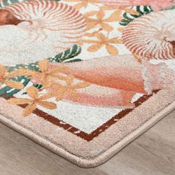 Floral Shell Rectangle Rug Multi Warm