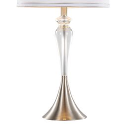 Serafina Table Lamp Pair White and Silver