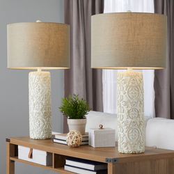 Niecy Table Lamp Pair Light Cream
