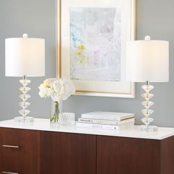 Diana Crystal Table Lamp Pair Clear