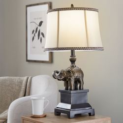 Embry Elephant Table Lamp Pair Bronze